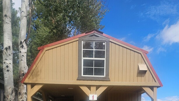 A small wooden cabin with a porch, a window, and a door. - Charming cabin with WIFI and AC in delightful Show Low, Az
Minimum 2 night stay. (Show Low)