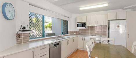 Fridge, oven, stovetop, dishwasher