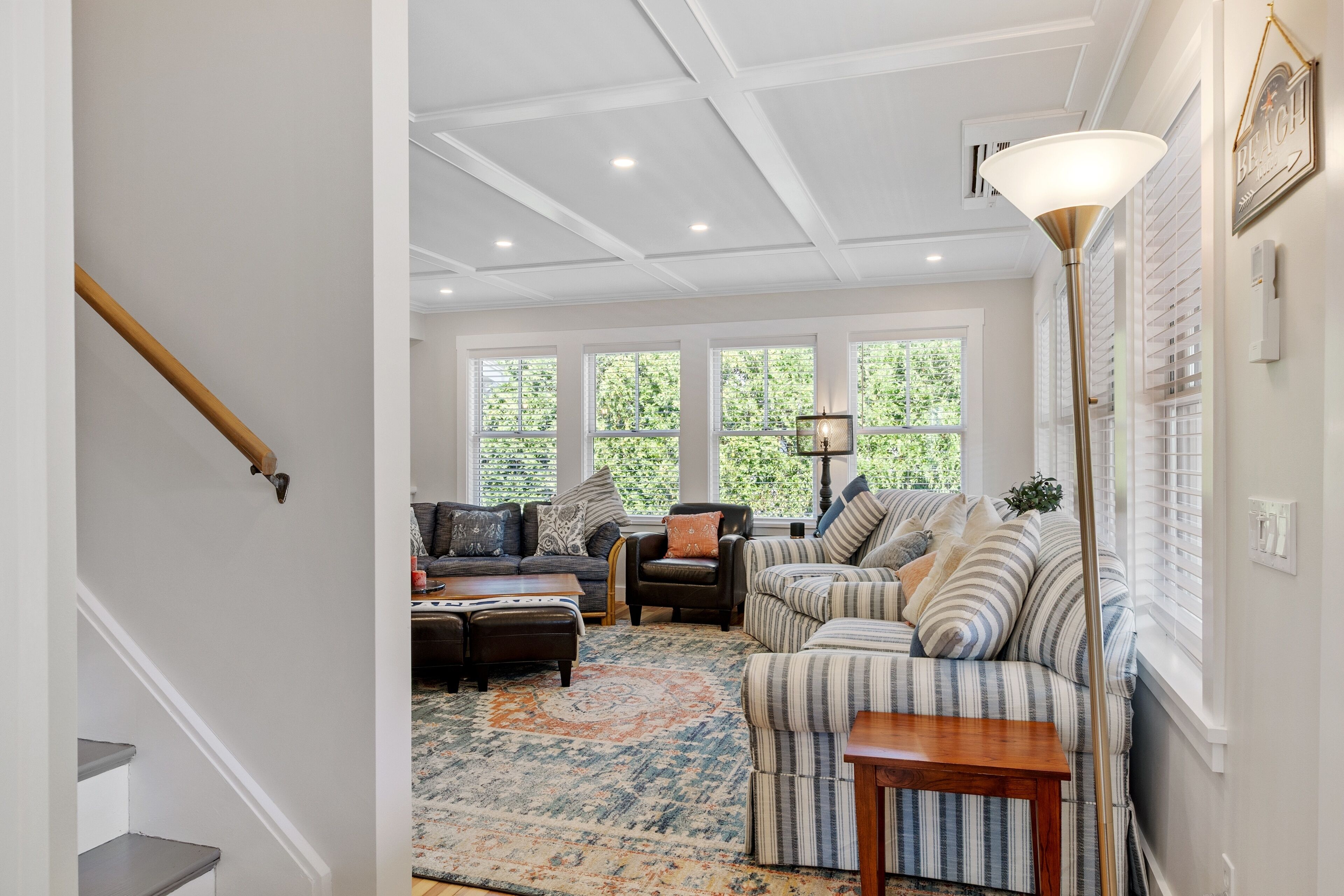 TV, DVD player, books, video library