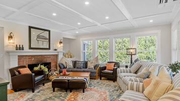 TV, DVD player, books, video library