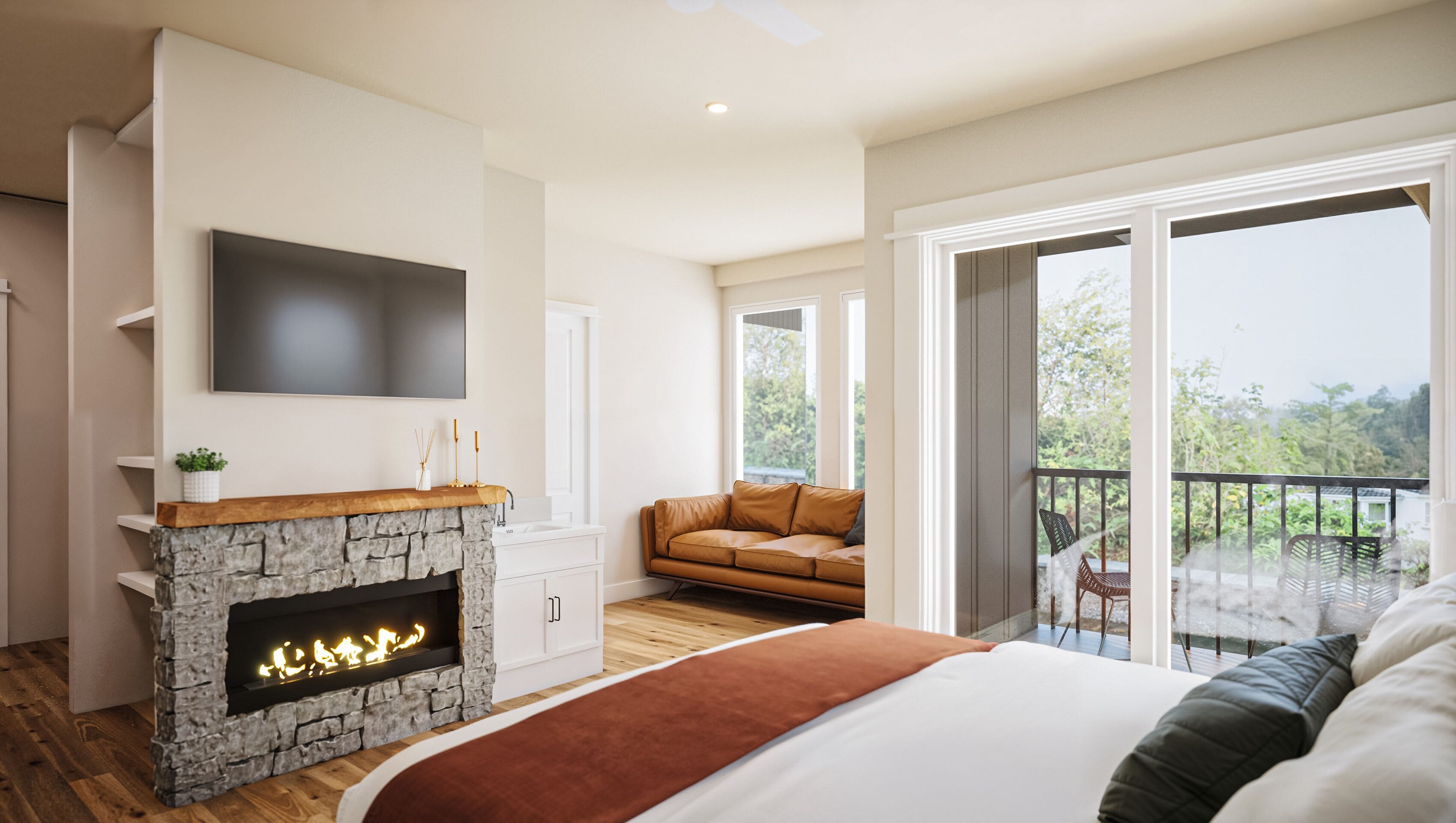 奢华双人房, 阳台, 城市景观 | 免费 WiFi