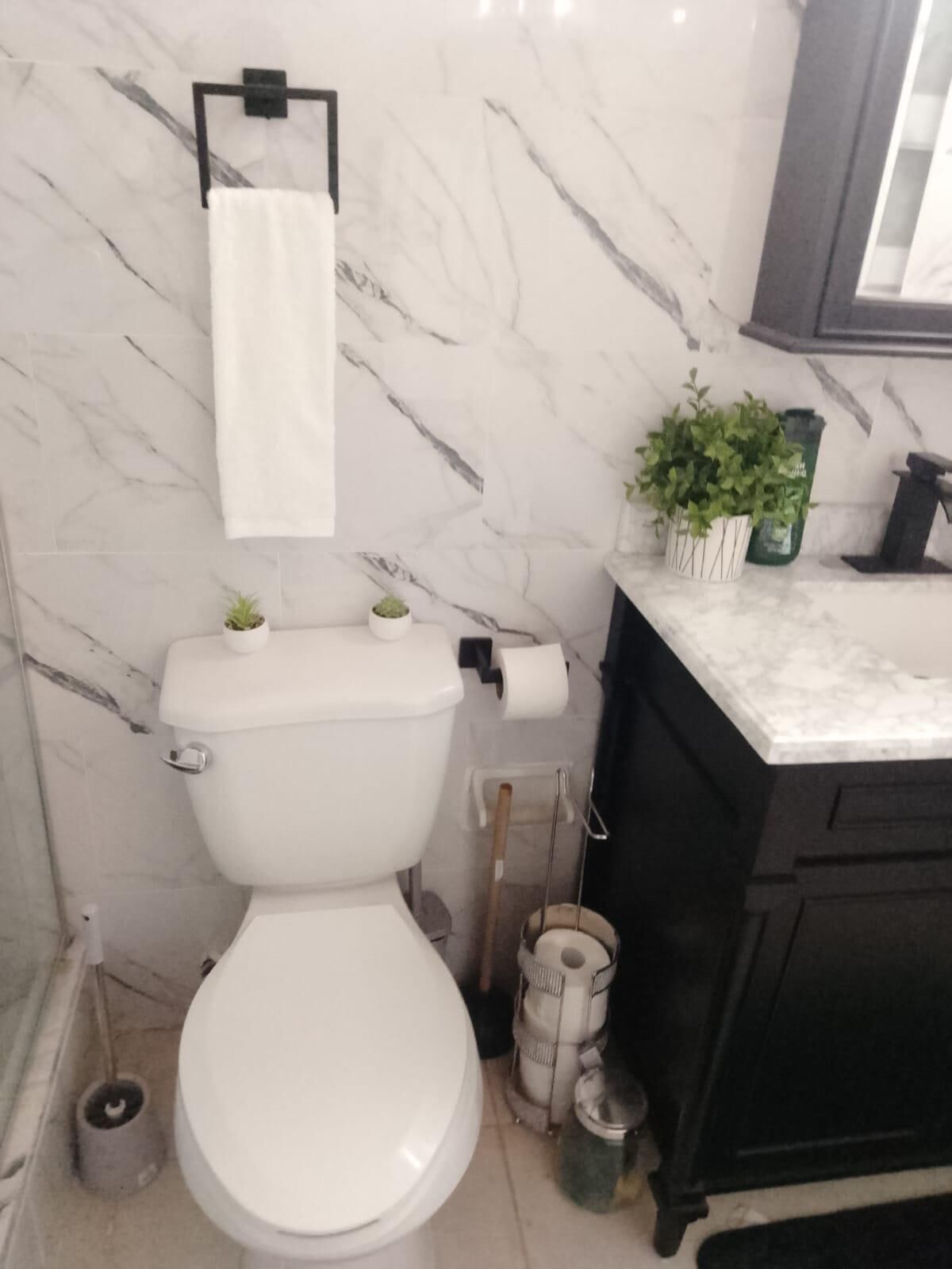 Dutxa, assecador de cabells, tovalloles i sabó 