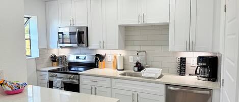 Microwave, oven, stovetop, dishwasher