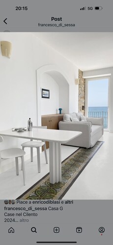 Studio apartment with bedroom, kitchen with sofa, bathroom and large balcony