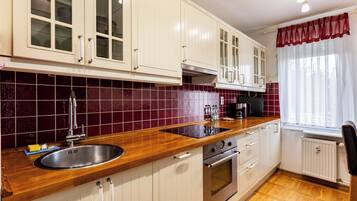 Fridge, oven, stovetop, dishwasher