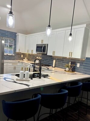 Fridge, microwave, oven, stovetop - Family Getaway ~Renovated 3BR Home+ Private Pool Close to Airport, DT, & F1 (Austin)
