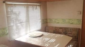 Mobile Home, Patio, Mountain View | Laptop workspace, iron/ironing board, free WiFi, bed sheets