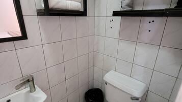 Ducha, toallas, jabón y papel higiénico