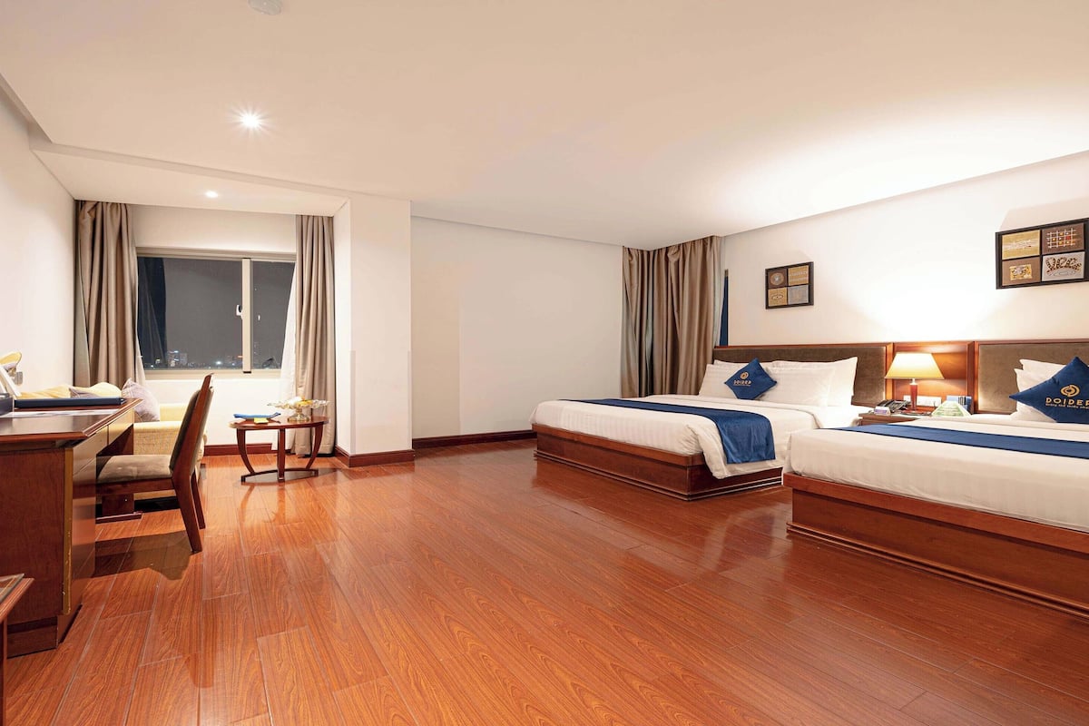In-room safe, desk, laptop workspace, blackout curtains
