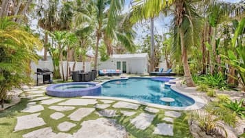 Piscine extérieure, piscine chauffée