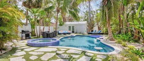 屋外プール、温水プール