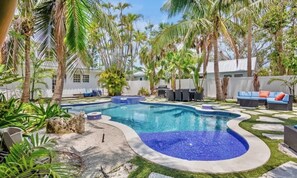 屋外プール、温水プール