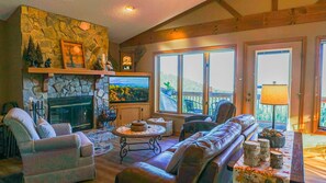 Smart TV, fireplace, video games, books