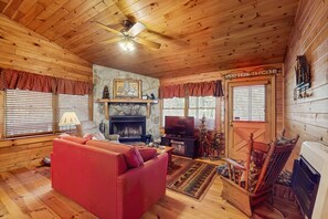 Fernseher, Kamin, DVD-Player