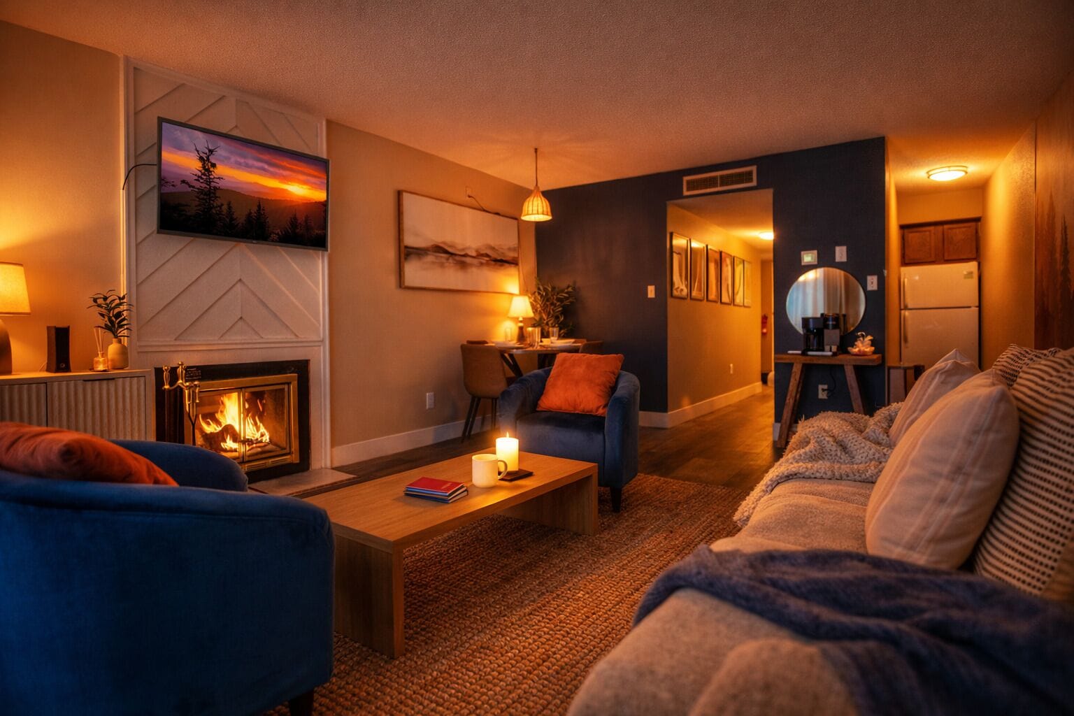 Smart-TV, Kamin, B ücher