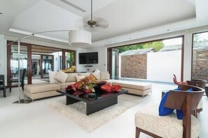 Téléviseur, lecteur de DVD, livres