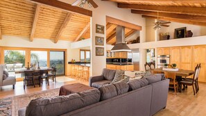 Smart TV, fireplace, video games, table football