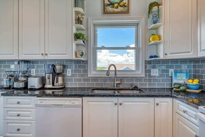 Fridge, microwave, oven, stovetop - Lemontiniville  - Oceanfront - Decks for Days- Dog Friendly (Holly Ridge)