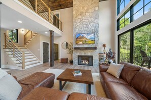 Smart TV, fireplace, video games, books