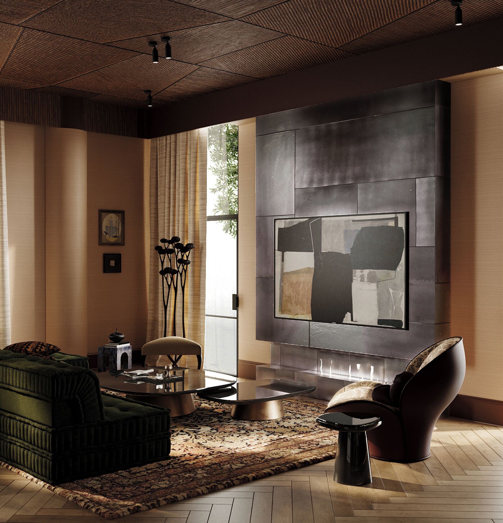 Individually decorated, individually furnished, desk, laptop workspace