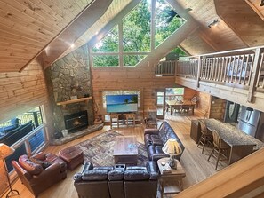 Living area - Endless Views - our best view from high above Fontana Lake (Bryson City)