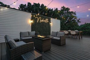 Terrace/patio - 4BR Rooftop Stay for 12 w/Fire Pit, Near Broadway! (Nashville)