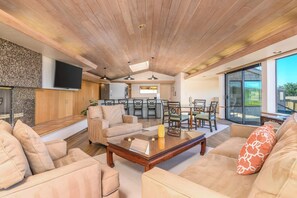 TV, fireplace, offices