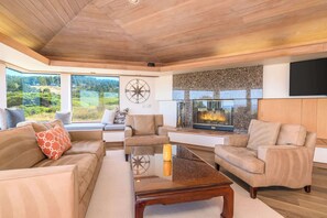 TV, fireplace, offices