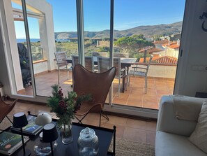 Televisión y chimenea 