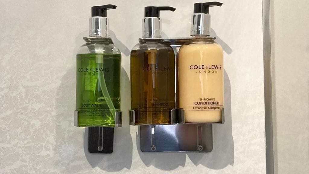 Free toiletries, hair dryer, towels, soap