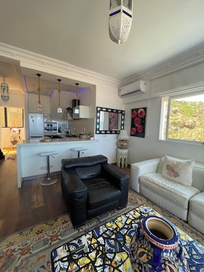 Elite Apartment, 2 Bedrooms | Living area | 40-inch plasma TV with digital channels - Lalla radia (Tangier)