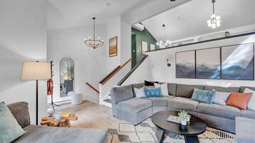 Smart TV, fireplace, video games, foosball