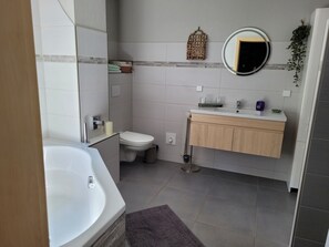 Towels, soap, toilet paper