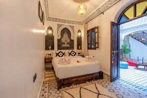 Double Room | Desk, laptop workspace, iron/ironing board, free WiFi - Riad la perle bleue Marrakech (Oulad Khallouf)