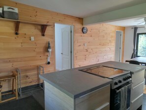 Kühlschrank, Mikrowelle, Herdplatte, Geschirrspüler