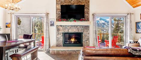 TV, fireplace, DVD player, table football
