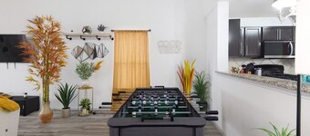 Kitchen Foosball Fenced Yard Parking