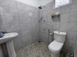 Serviettes fournies, savon, papier toilette