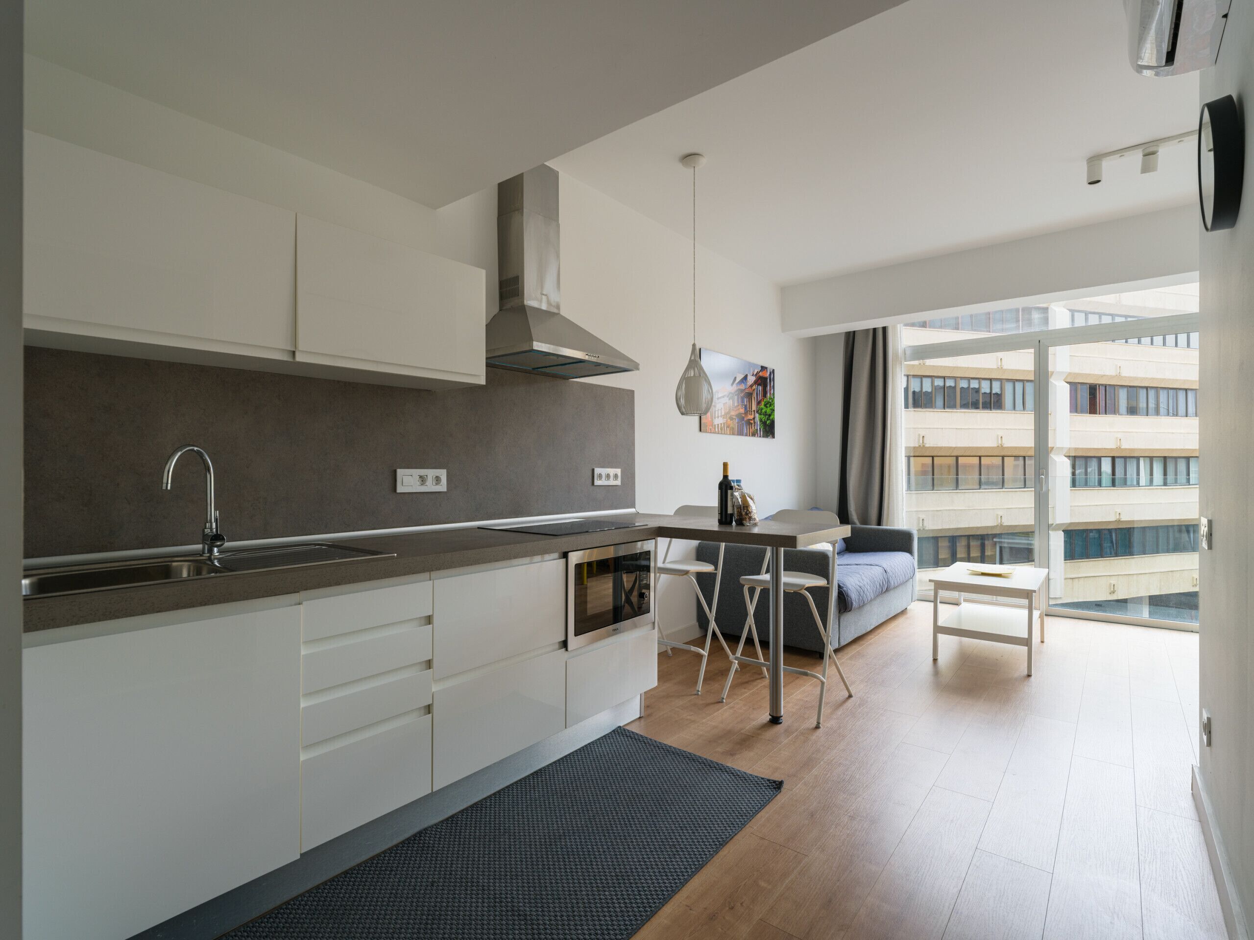 Fridge, microwave, coffee/tea maker, electric kettle