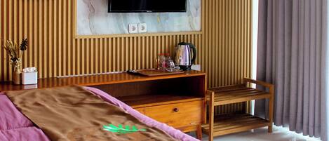 Family Room, Mountain View | Desk, blackout curtains, soundproofing, iron/ironing board