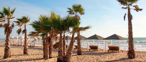 Sun loungers, beach towels