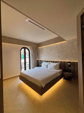 Phòng đôi Deluxe, quang cảnh thành phố | Bộ trải giường bằng vải cotton Ai Cập, bộ đồ giường cao cấp 