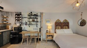 Estudio, 1 cama de matrimonio, cocina básica | Zona de estar