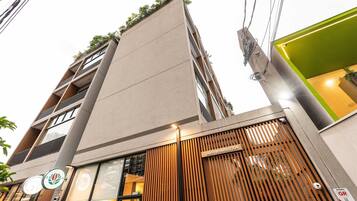 Apartamento conforto | Detalhe da fachada