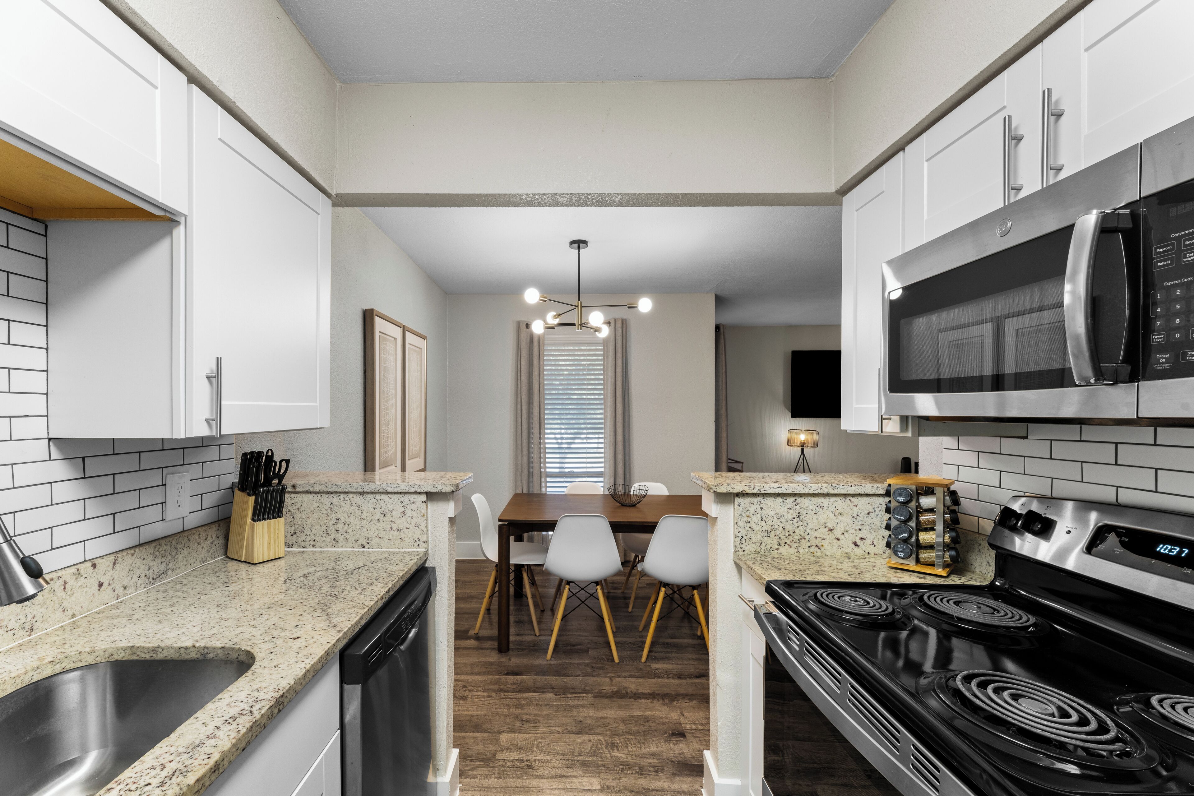 Microwave, oven, stovetop, dishwasher