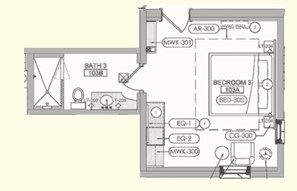 Habitación, ducha adaptada | Caja fuerte, escritorio, tabla de planchar con plancha y wifi gratis