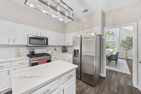 Microwave, oven, stovetop, dishwasher