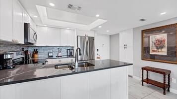 Premium Condo, 2 Bedrooms, Balcony, Lagoon View | Private kitchen | Full-sized fridge, microwave, oven, stovetop