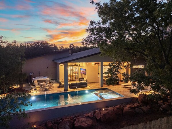 Outdoor pool, a heated pool