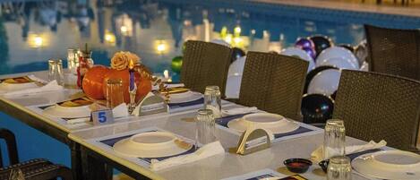 Outdoor banquet area